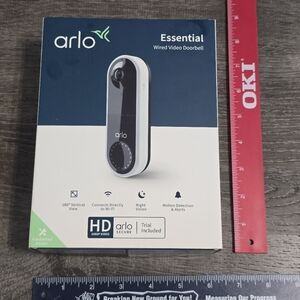 Arlo Essential Wired Video Doorbell - Black and White